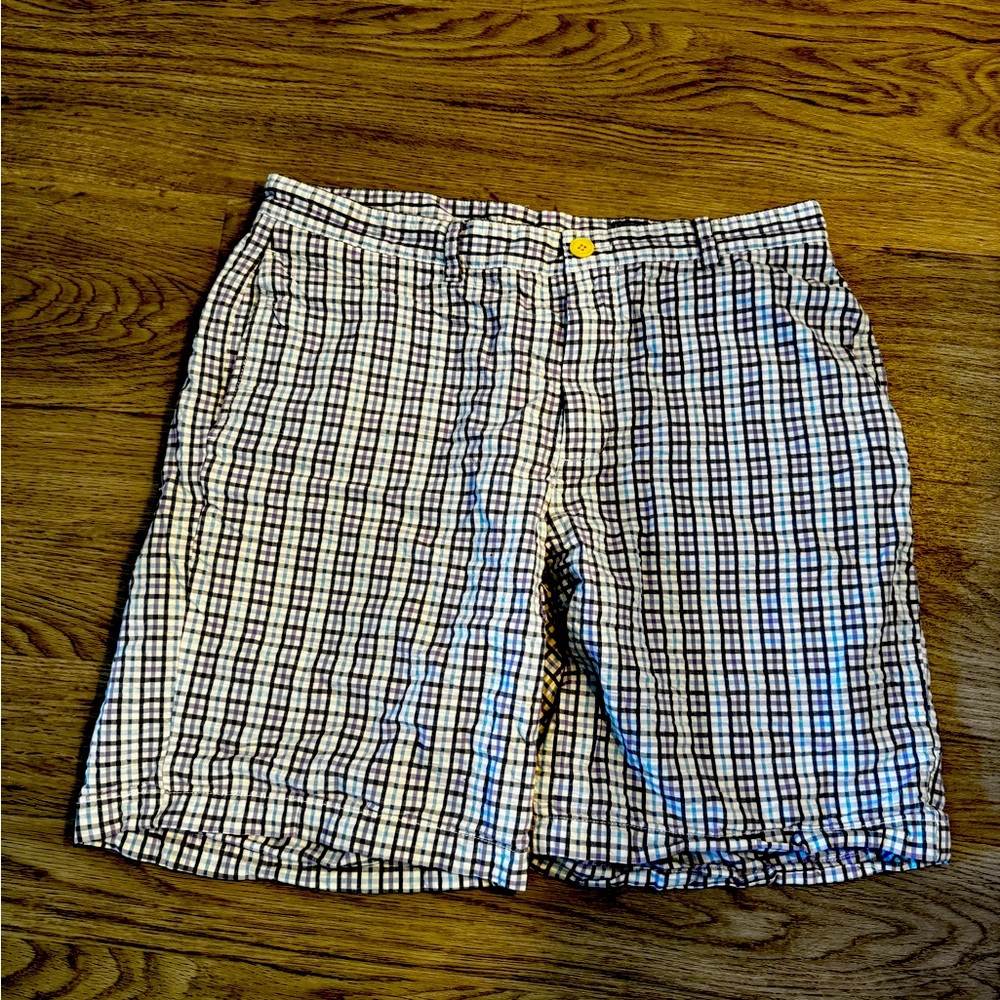 Vineyard Vines Shorts Men Club Short Chino Plaid Gingham Blue Purple White Sz 33